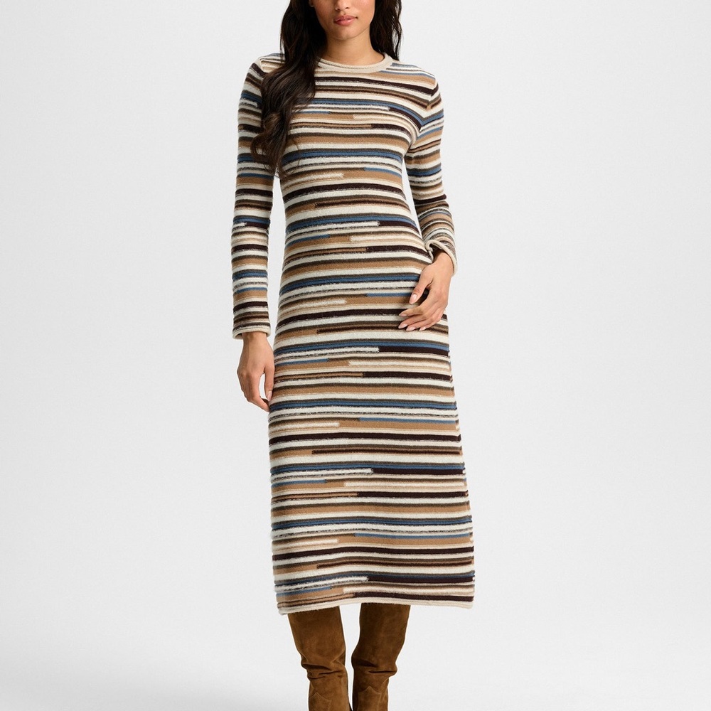 Veronica Beard Multicolor Medium Striped Long Sleeve Dress ($324 on website)